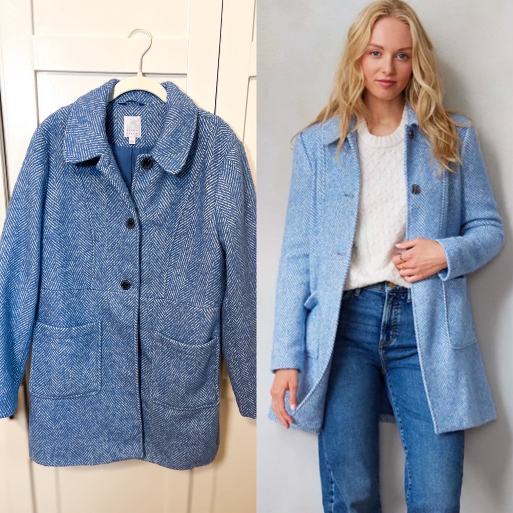 Premium Wool Blend Herringbone coat